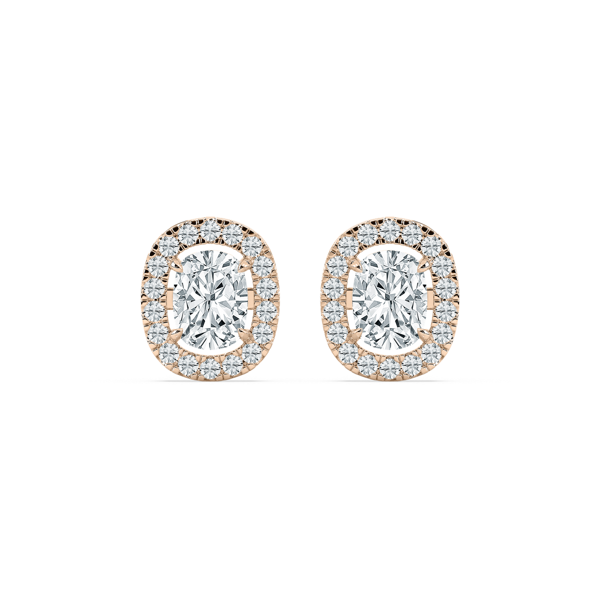 2 ⅖ ctw Cushion Lab Grown Diamond Halo Stud Earrings