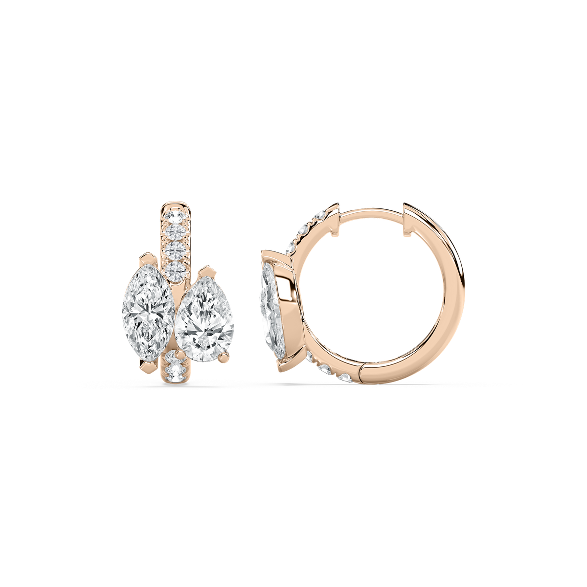 4 ½ ctw Lab Grown Diamond Toi et Moi Hoop Earrings