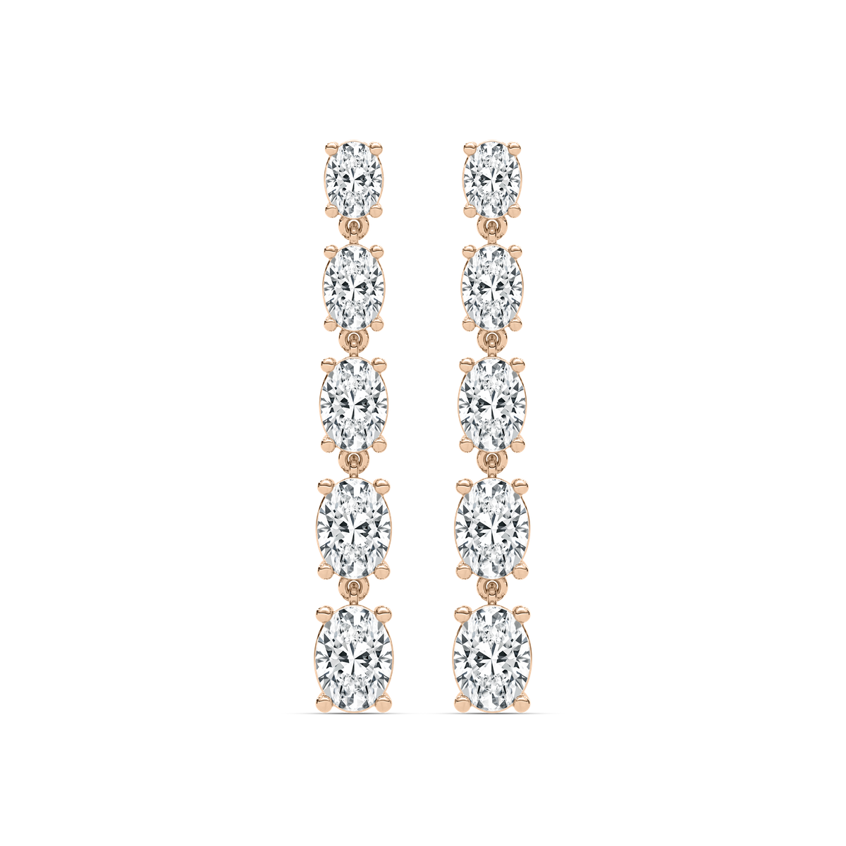 4 ctw Oval Lab Grown Diamond Dangle Earrings