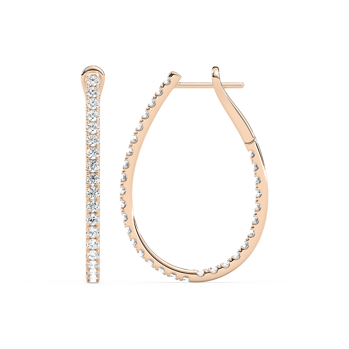 2 ¹⁄₆ ctw Round Lab Grown Diamond Pave Inside Out Hoop Earrings