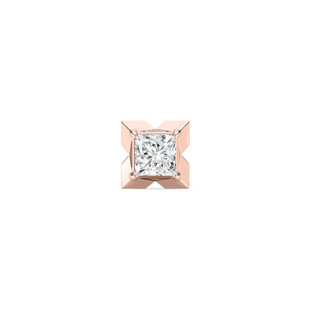 Princess Lab Grown Diamond X-Prong Single Stud Earring