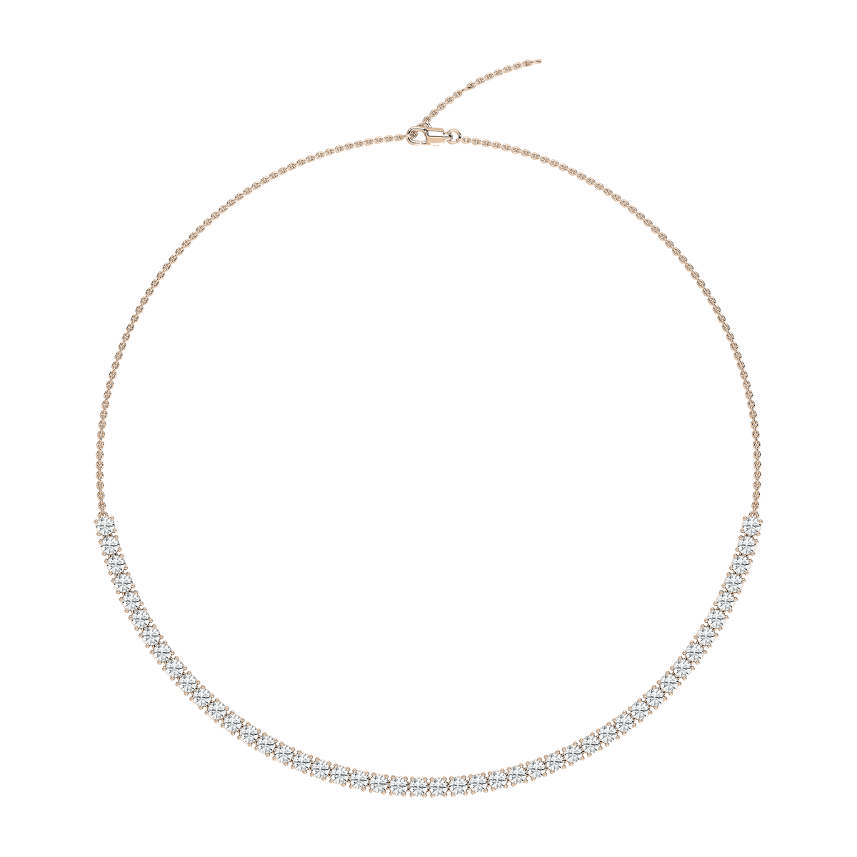 5 ctw Round Lab Grown Diamond Half Tennis Necklace - 18 Inches