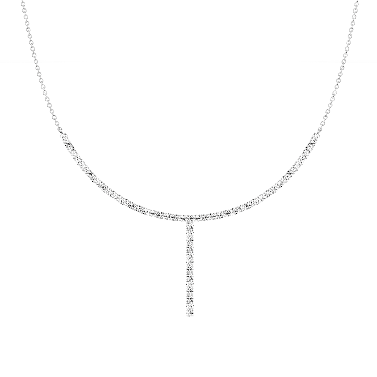 3 ¼ ctw Round Lab Grown Diamond Half Tennis Necklace - 18 Inches
