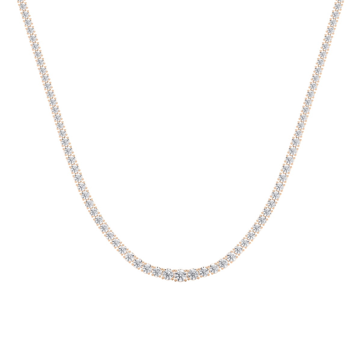 18 ¾ ctw Round Lab Grown Diamond Riviera Tennis Necklace - 18 Inches - Signature Collection