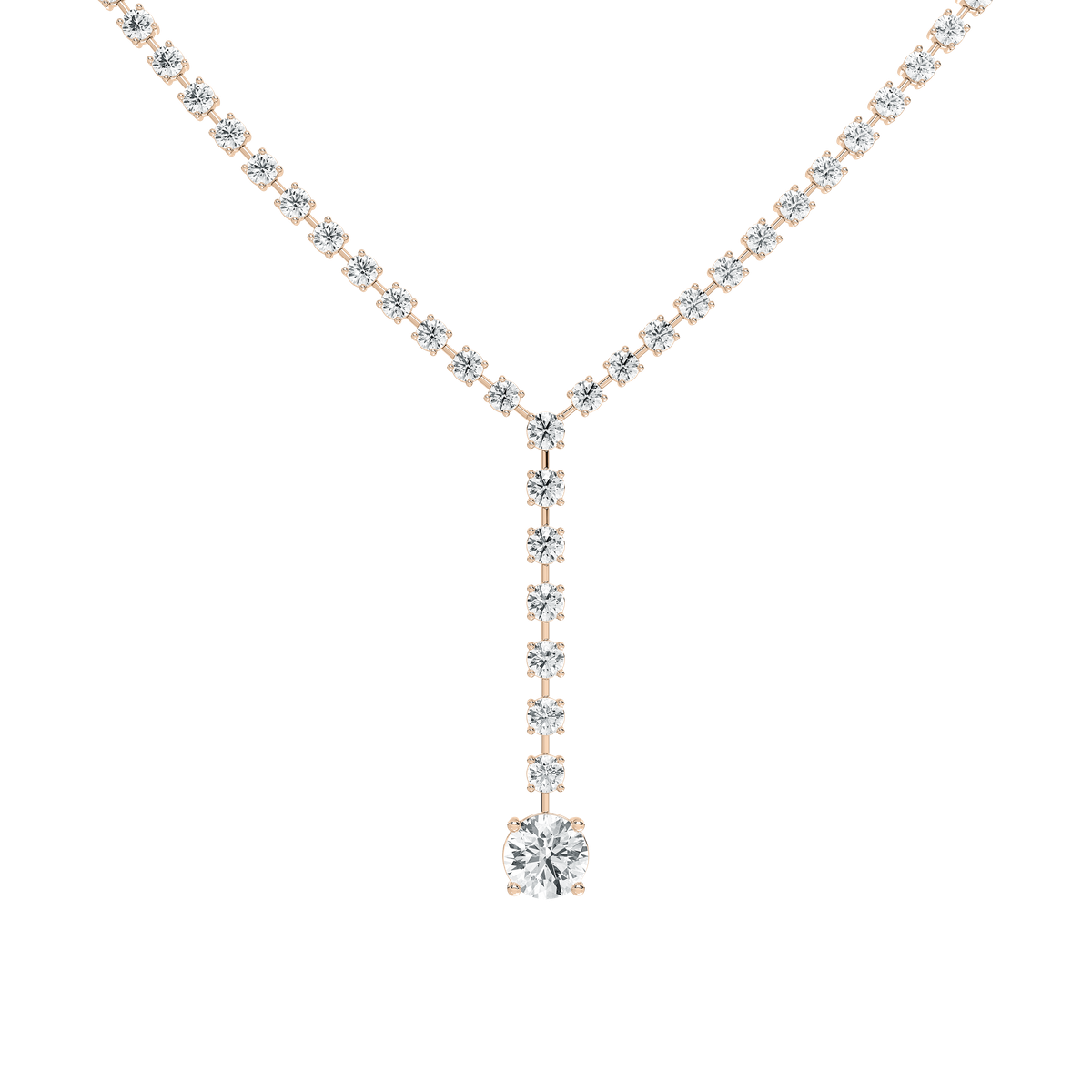18 ⁷/₈ ctw Round Lab Grown Diamond Solitaire Drop Tennis Necklace - 18 Inches - Signature Collection