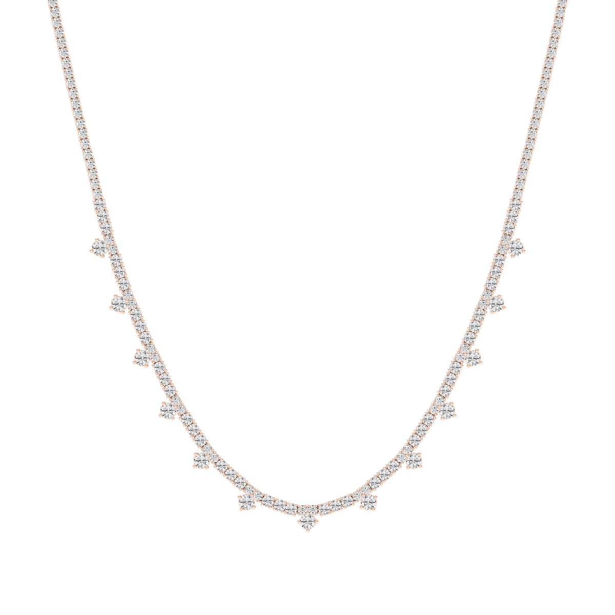 15 ½ ctw Round Lab Grown Diamond Dangle Tennis Necklace - 18 Inches - Signature Collection