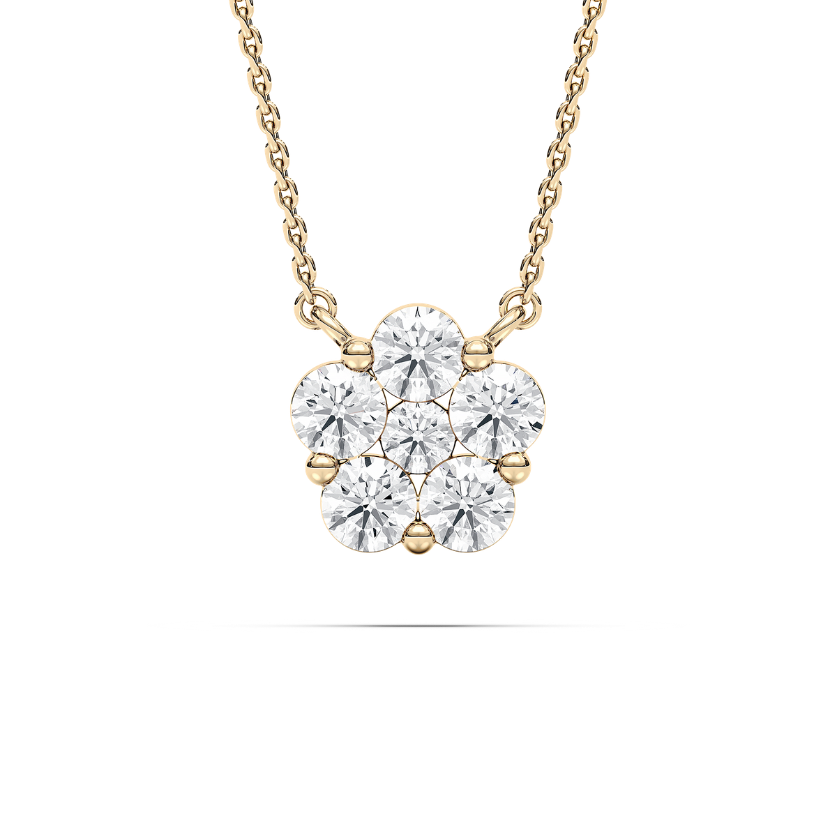 1 ctw Round Lab Grown Diamond Blooming Beauty Flower Pendant  - 18 Inches