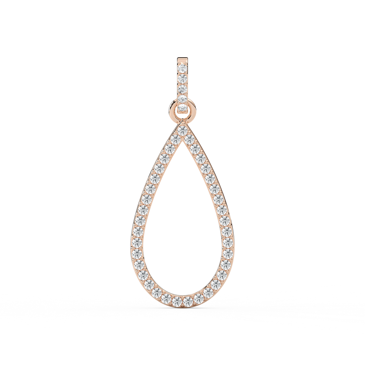 1/4 ctw Round Lab Grown Diamond Pave Teardrop Pendant  - 18 Inches