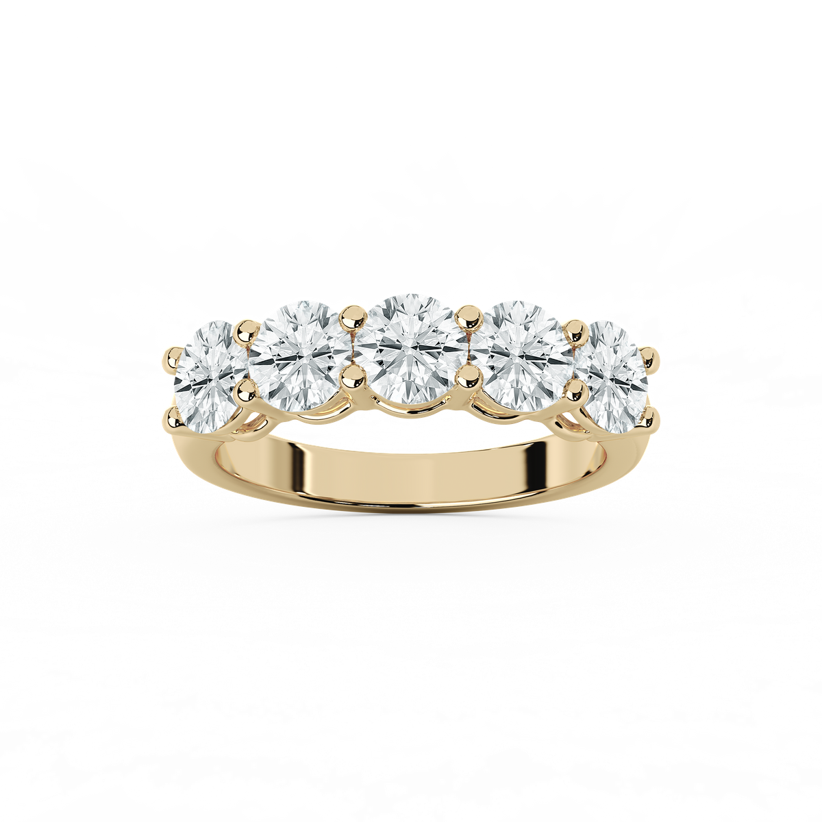 Luka Oval Lab Grown Diamond Five Stone Shared Prong Anniversary Band
