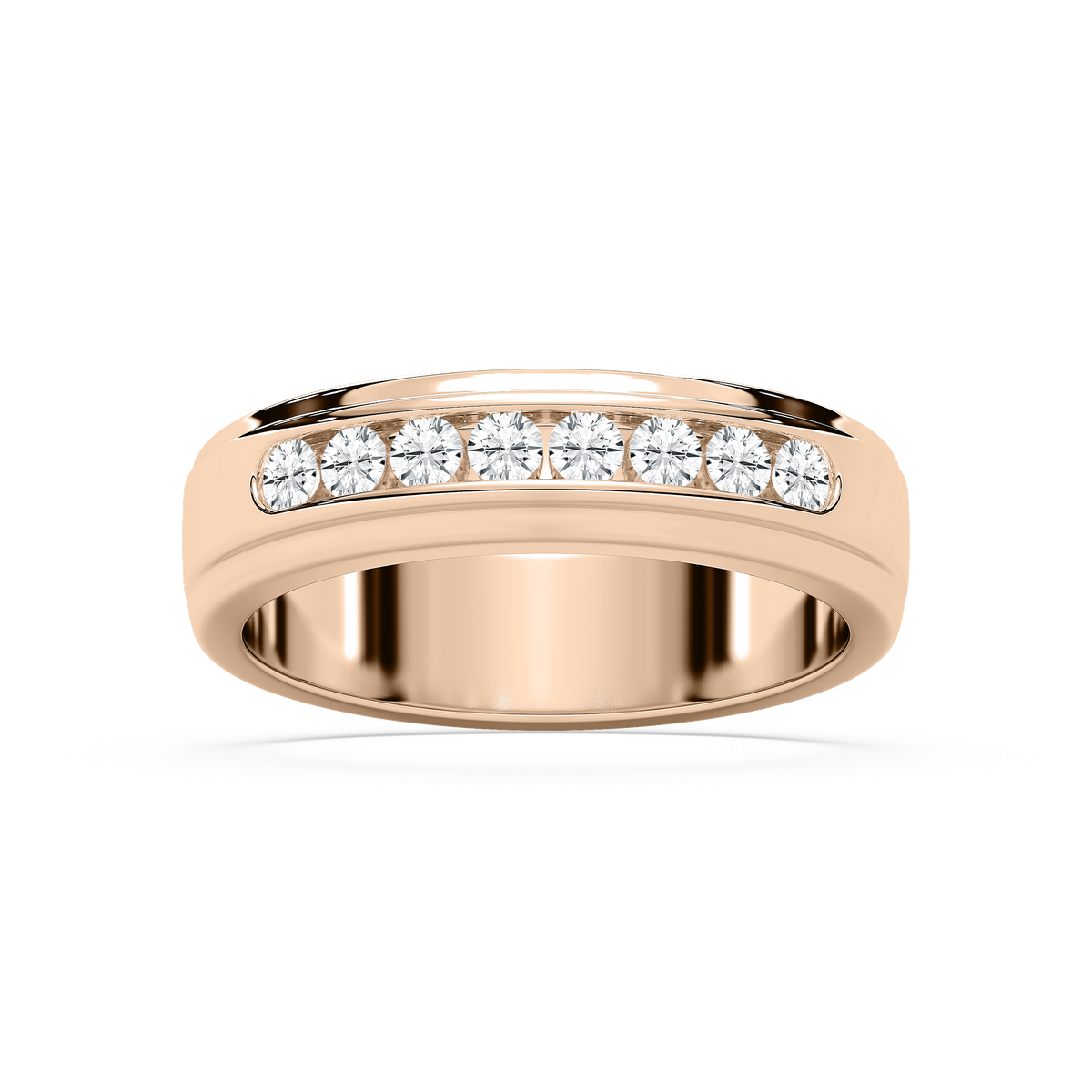 Wesley 1/2 ctw Round Lab Grown Diamond 6.00mm Channel Mens Wedding Band