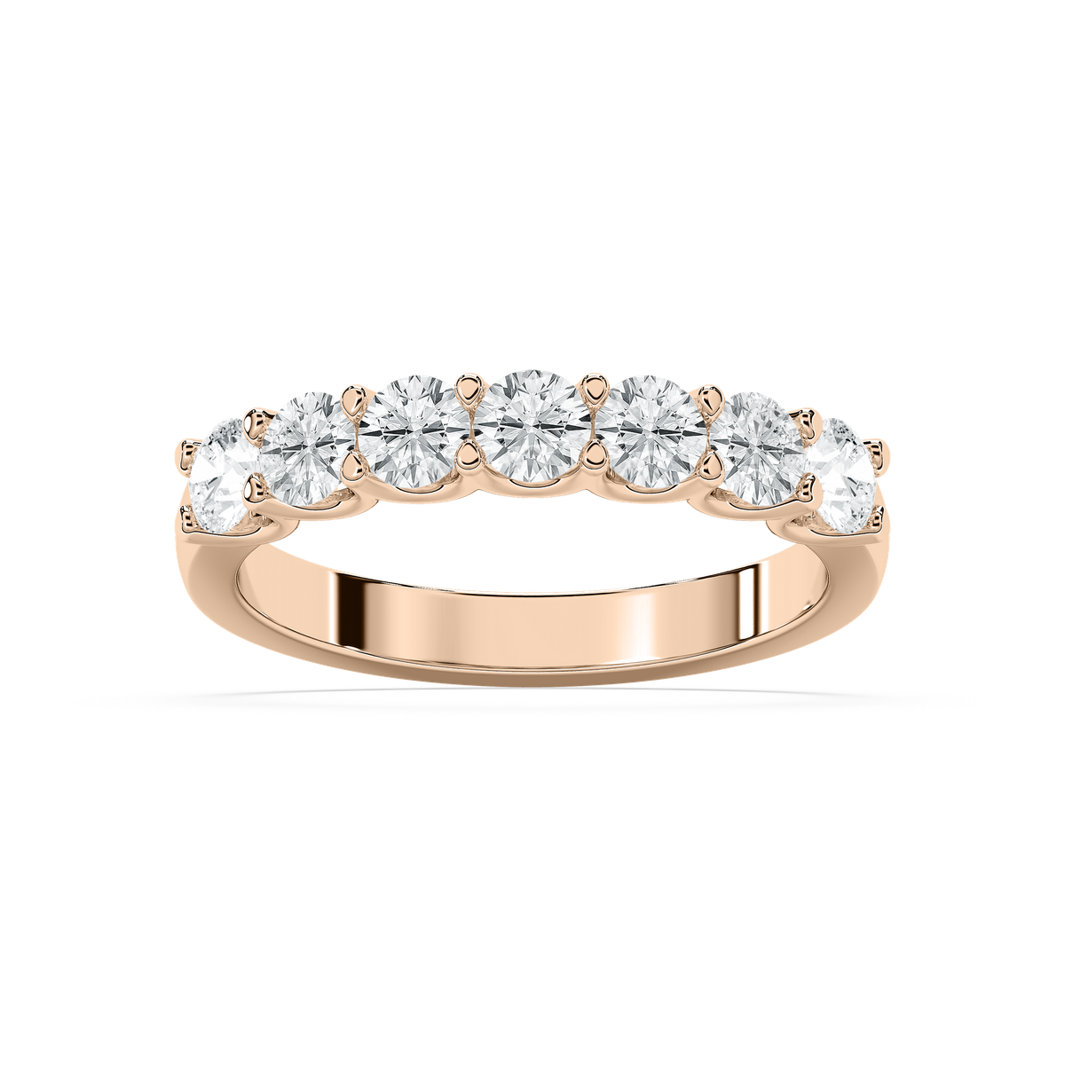 Amelia 1 ctw Round Lab Grown Diamond Seven Stone U Prong Anniversary Band