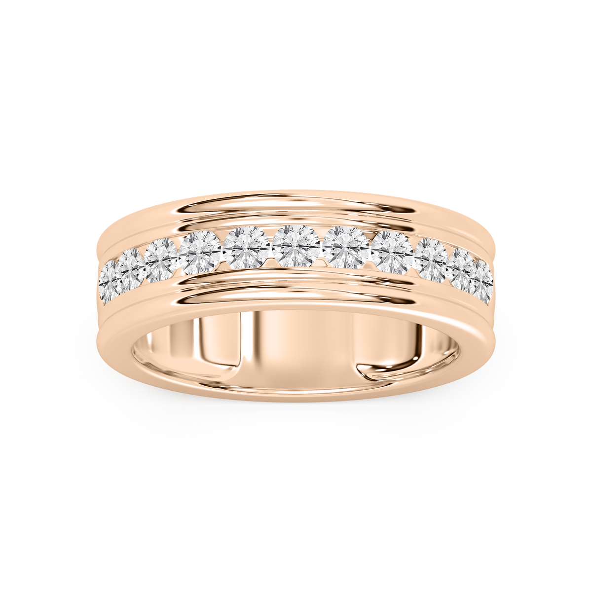 Alexander 1 ctw Round Lab Grown Diamond 7.25mm Channel Mens Wedding Band