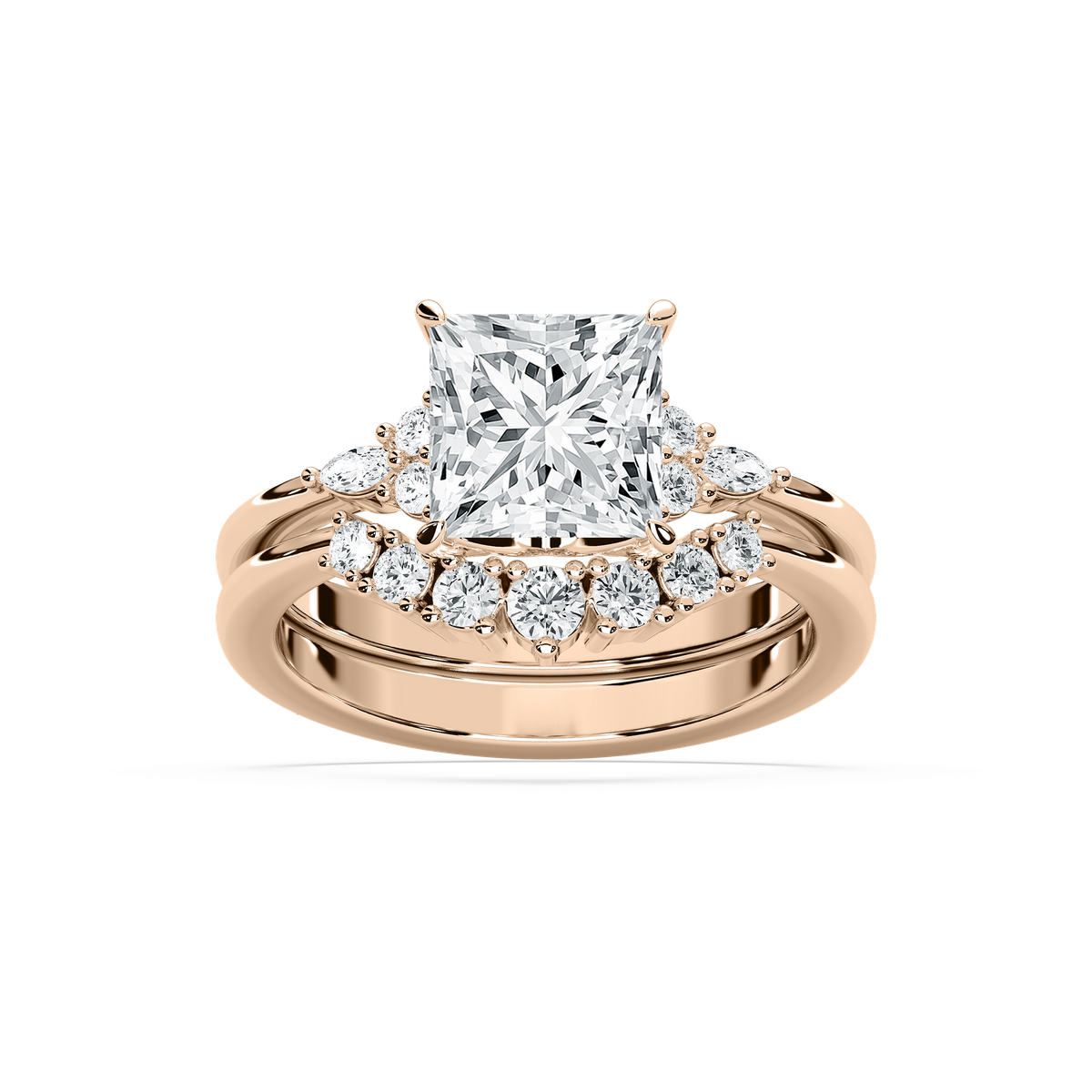 Talia 2 ⅞ ctw Princess Lab Grown Diamond Accented Wedding Set