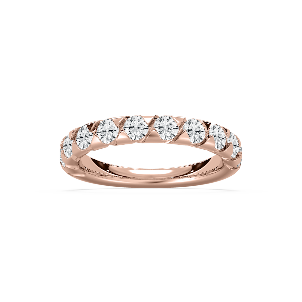 Yasmin 1 ctw Round Lab Grown Diamond 10 Stone Anniversary Band