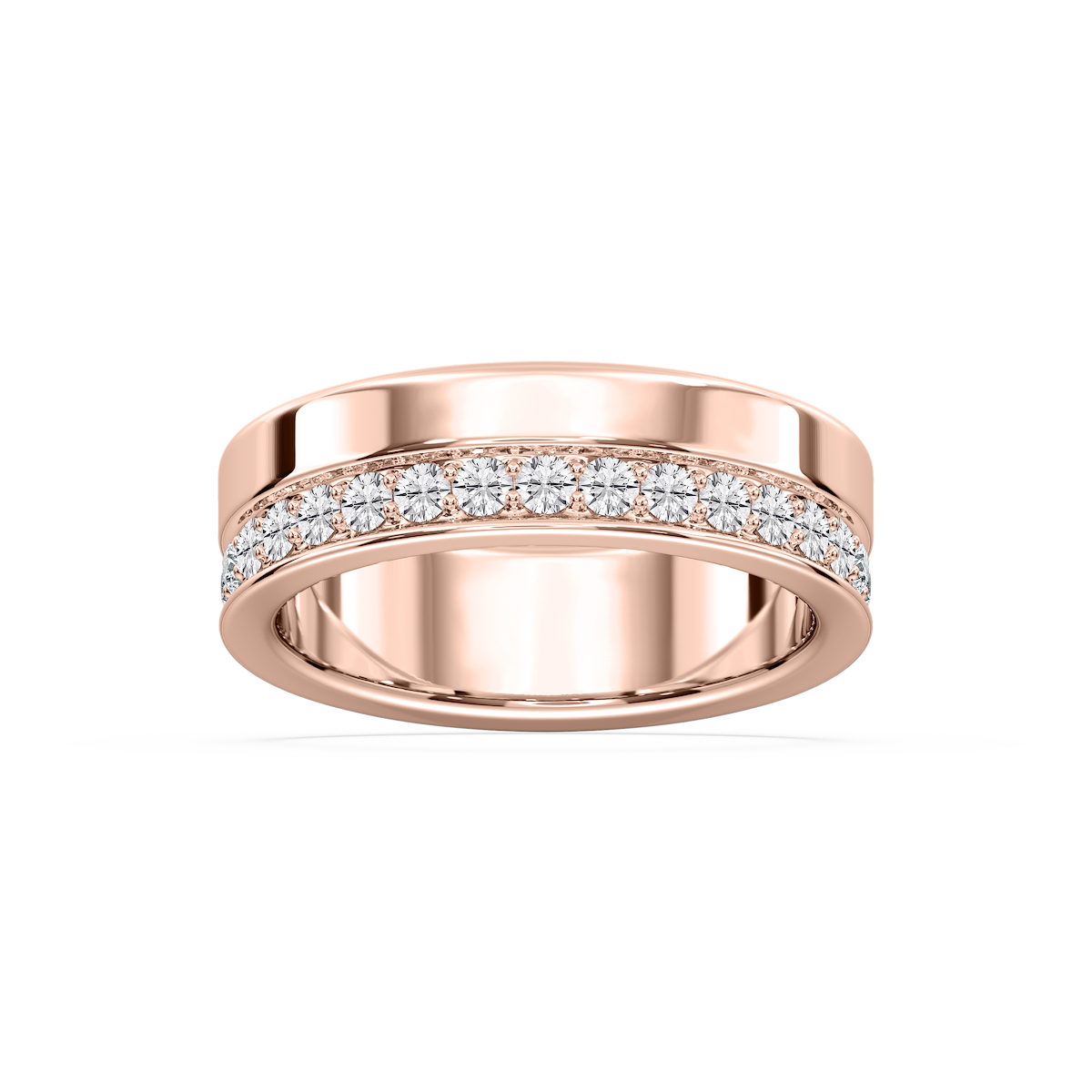 Patricia 7/8 ctw Round Lab Grown Diamond Wide Pave Eternity Band