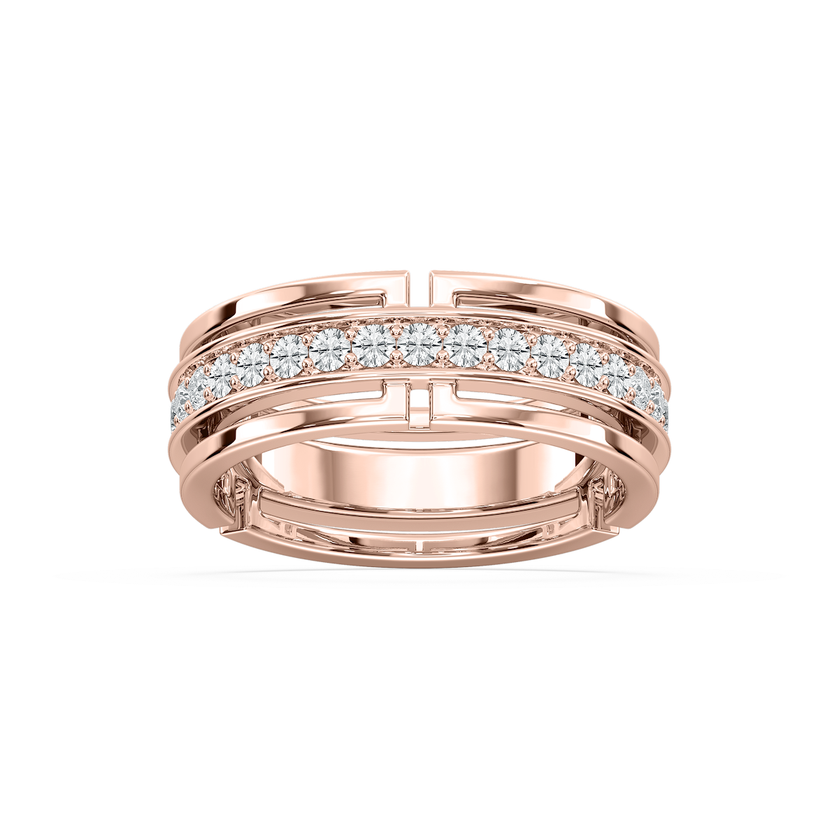 Tristin 7/8 ctw Round Lab Grown Diamond Wide Pave Eternity Band