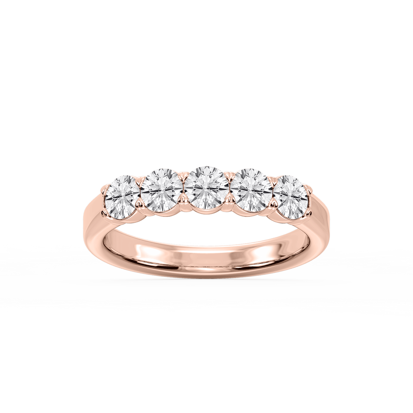 Kate Round Lab Grown Diamond 5-Stone V-Prong Anniversary Band