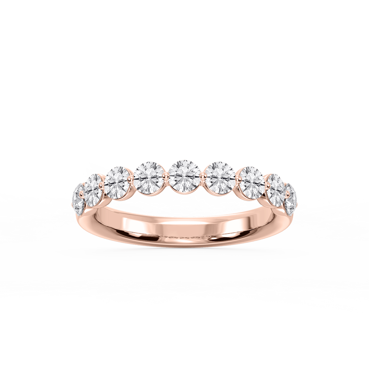 Aurora Round Lab Grown Diamond Single Shared Prong Anniversary Band