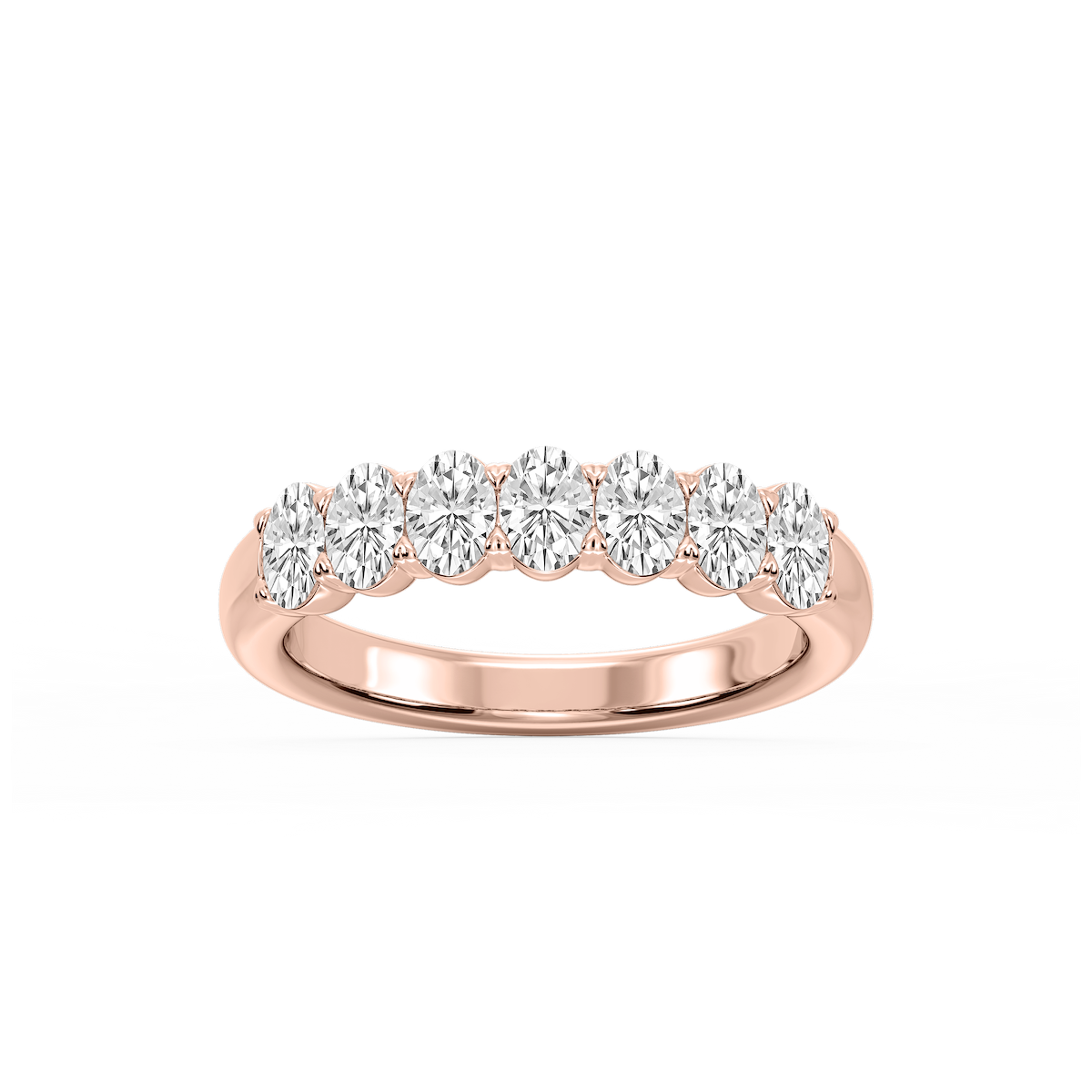 Valerie Oval Lab Grown Diamond 7-Stone V-Prong Anniversary Band