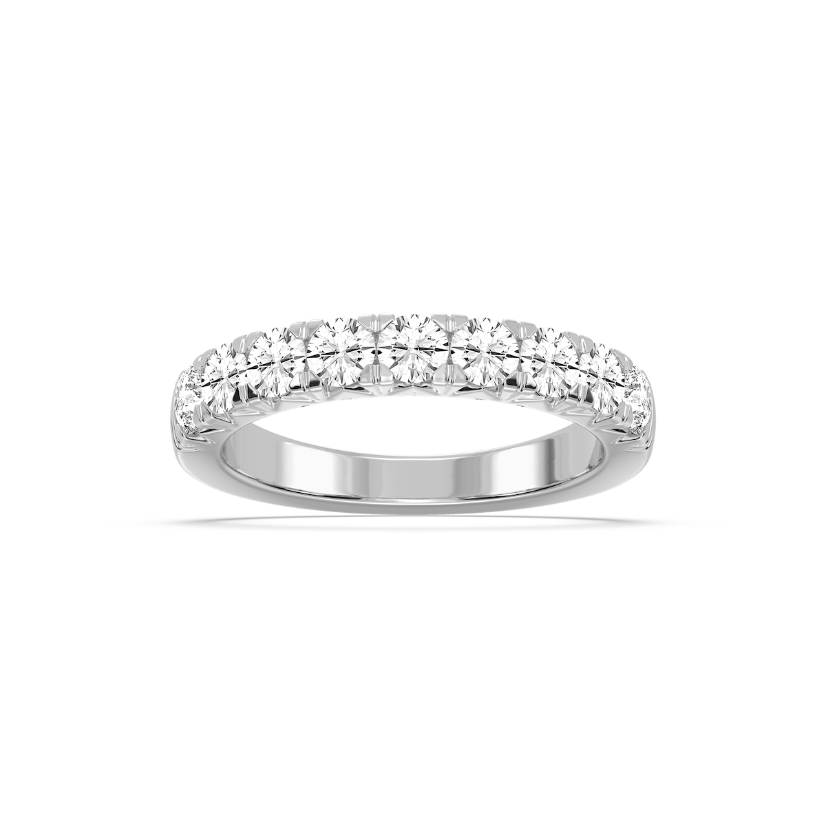 August Anniversary Band with 1.00ctw Round Cut Lab-Grown Diamonds in 14K White Gold