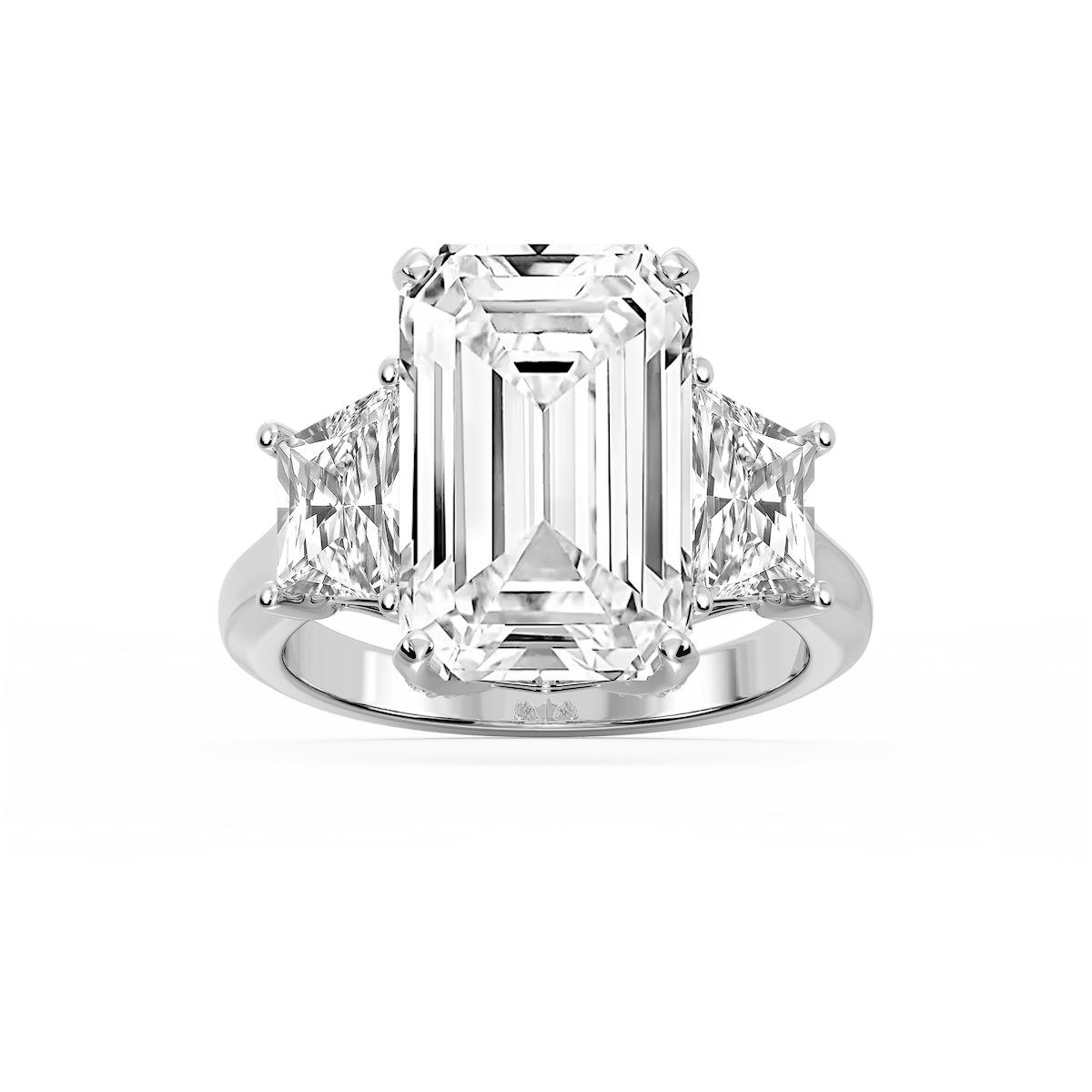 Kinsley 12 ¼ ctw Emerald Lab Grown Diamond Three Stone Engagement Ring - Signature Collection