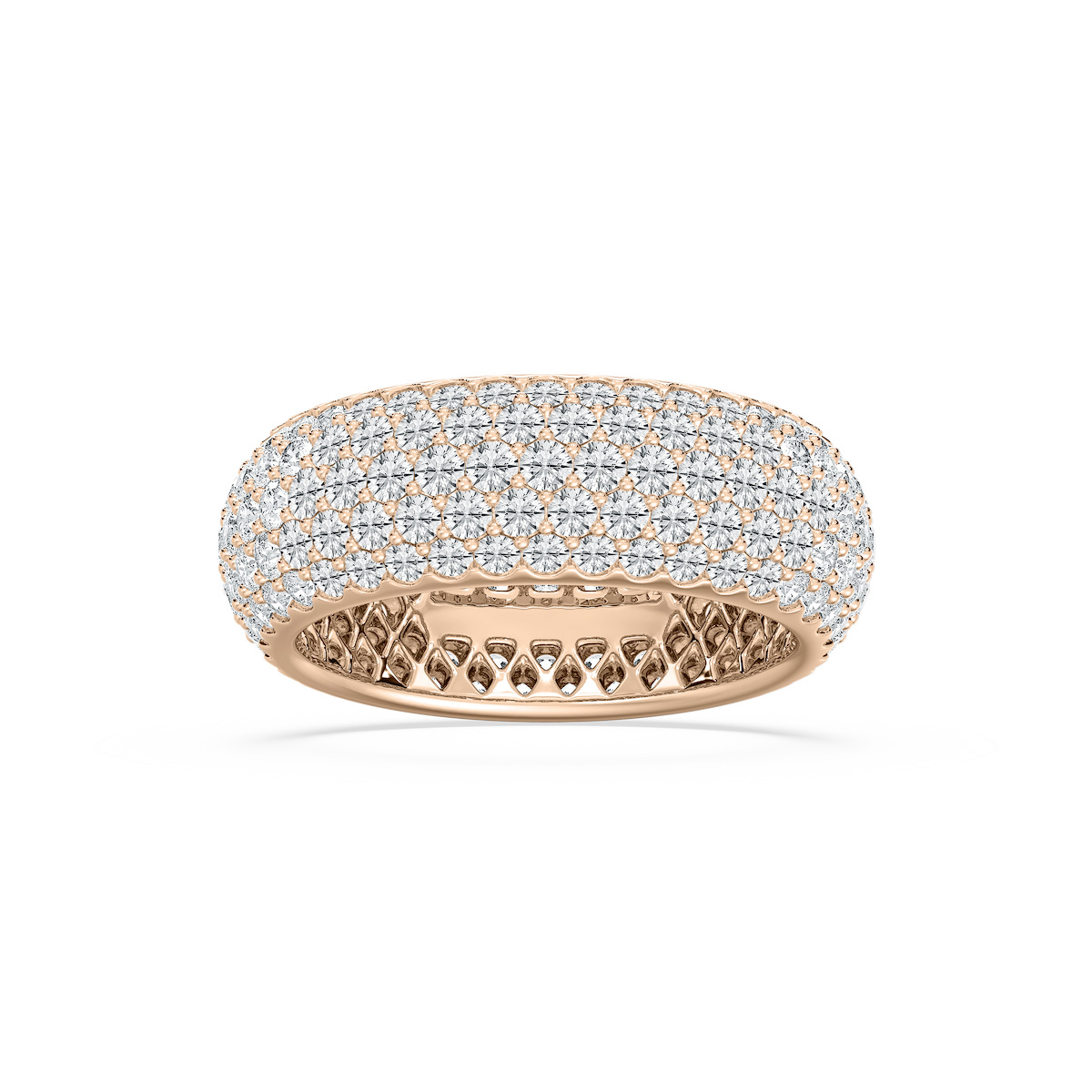 Pave Dome Eternity Band in Rose Gold