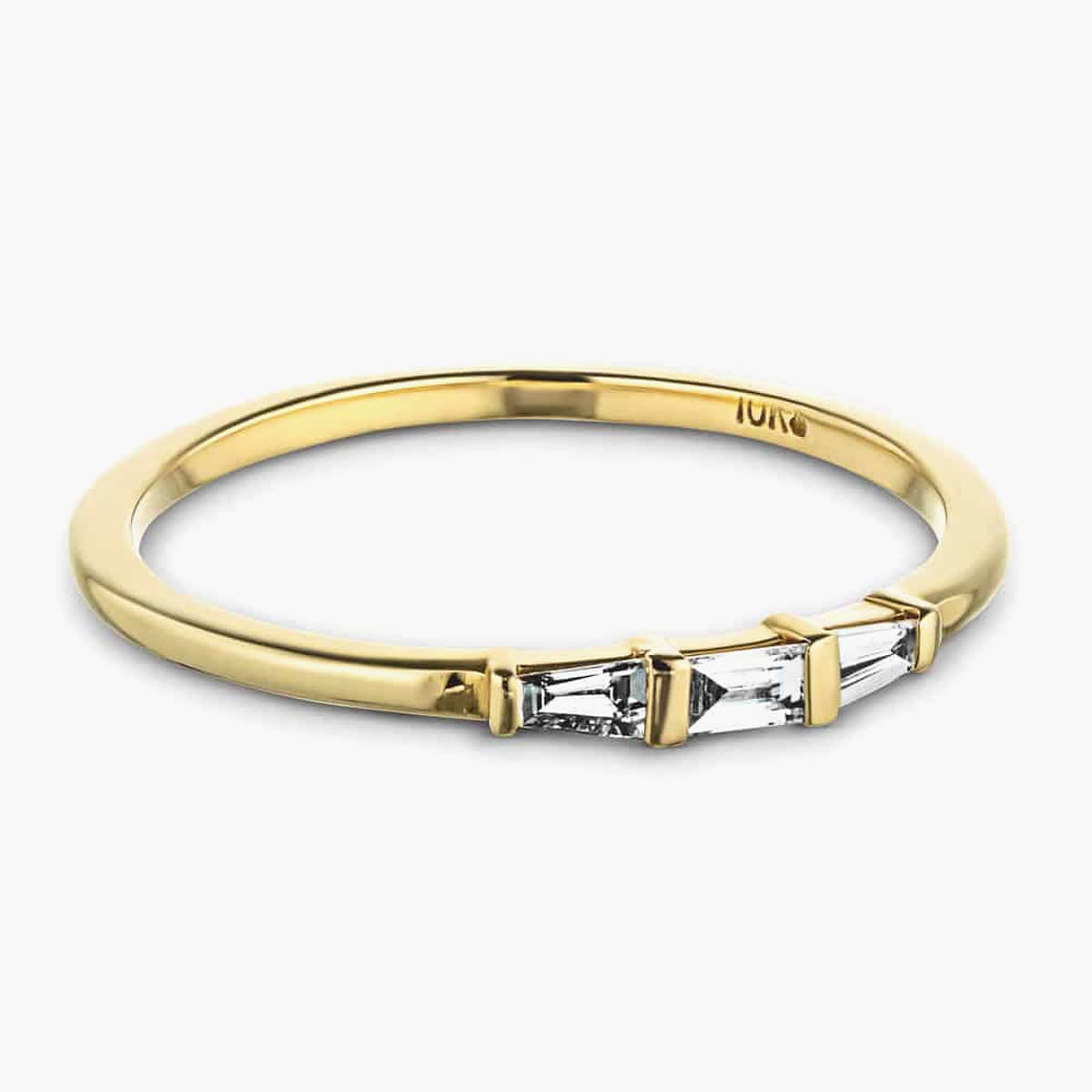 Eloise 1/6 ctw Baguette Lab Grown Diamond Three Stone Stackable Band