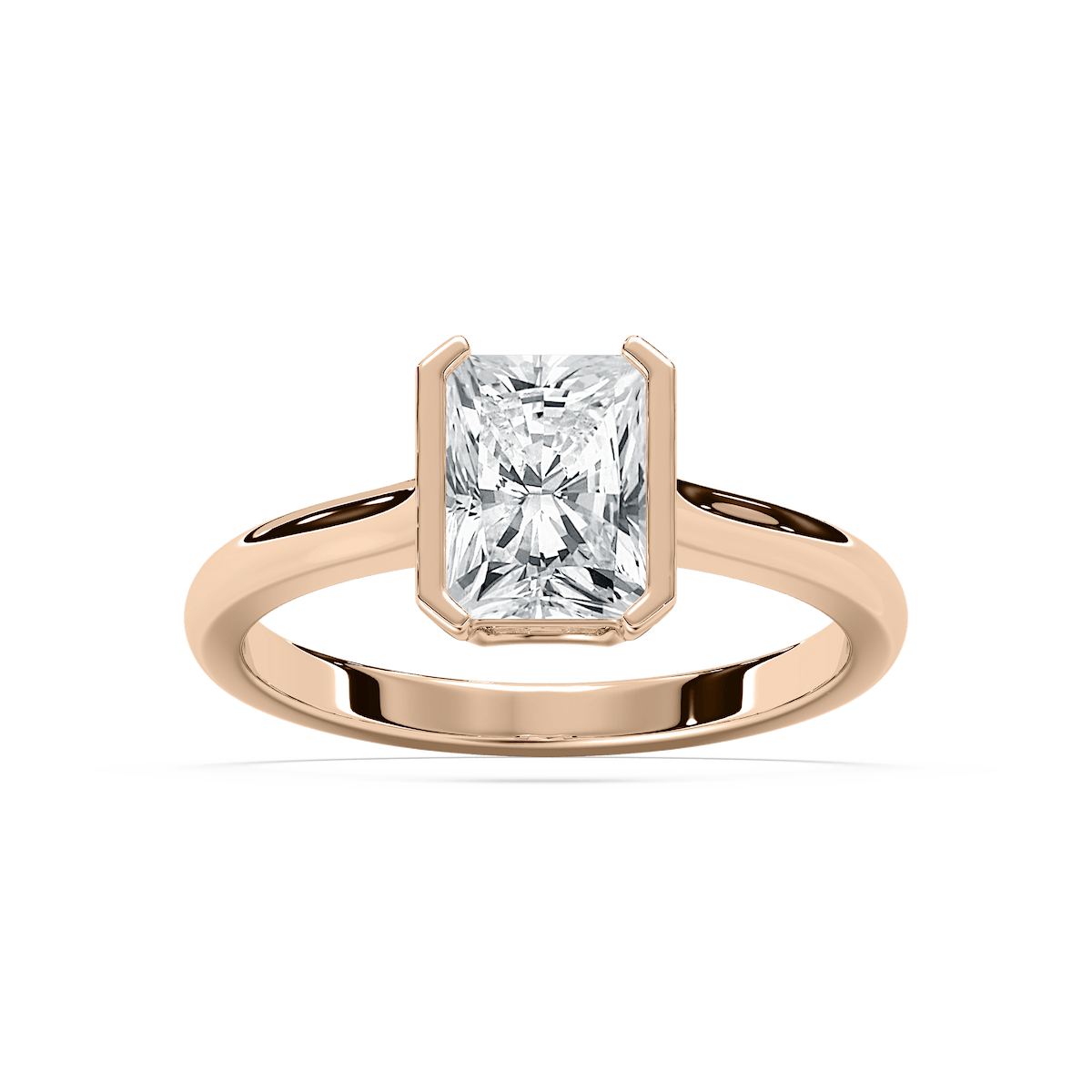 Reyna Semi Bezel Engagement Ring in Rose Gold