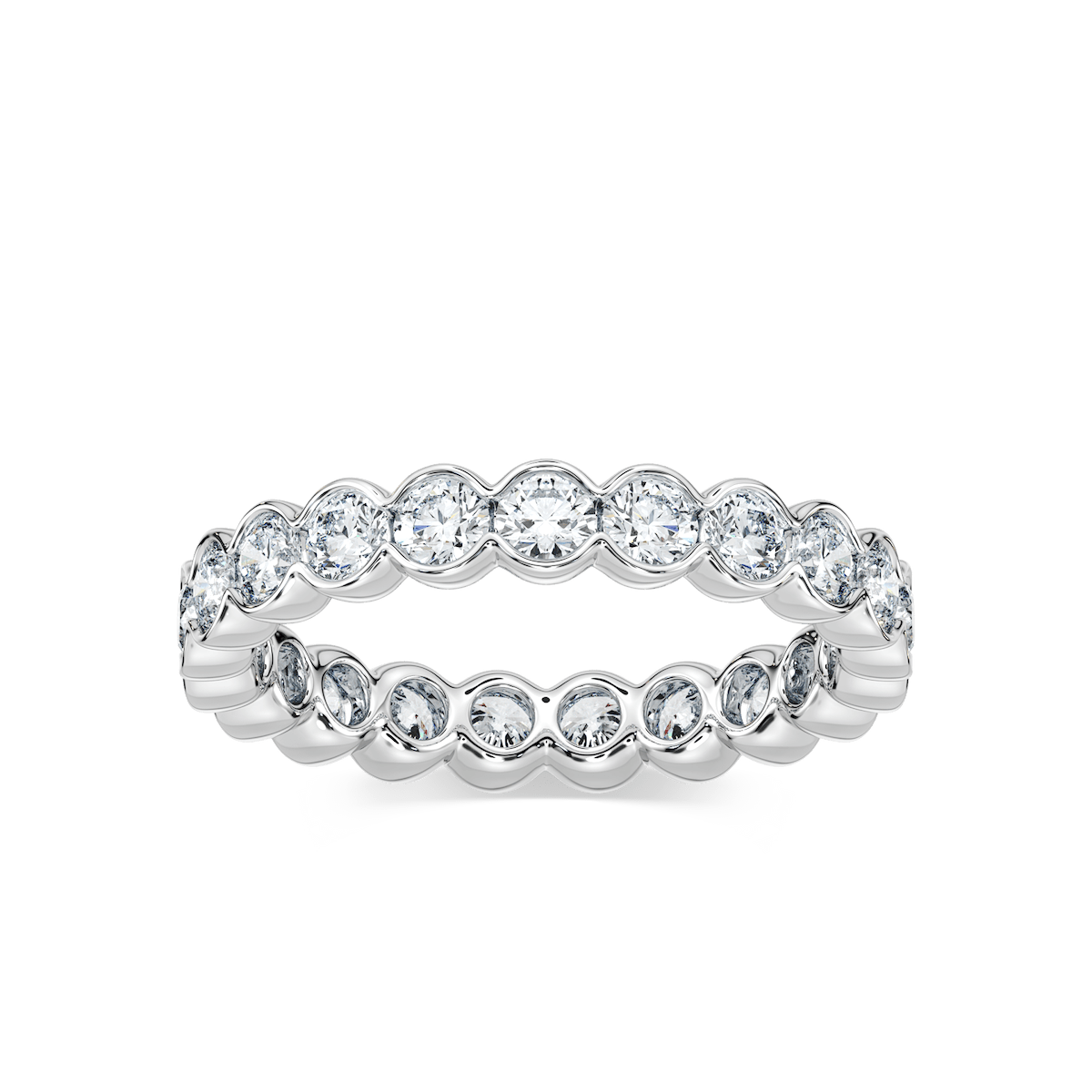 Round Semi Bezel Lab-Grown Diamond Eternity Band with 4.0ctw in Platinum – Size 5.5