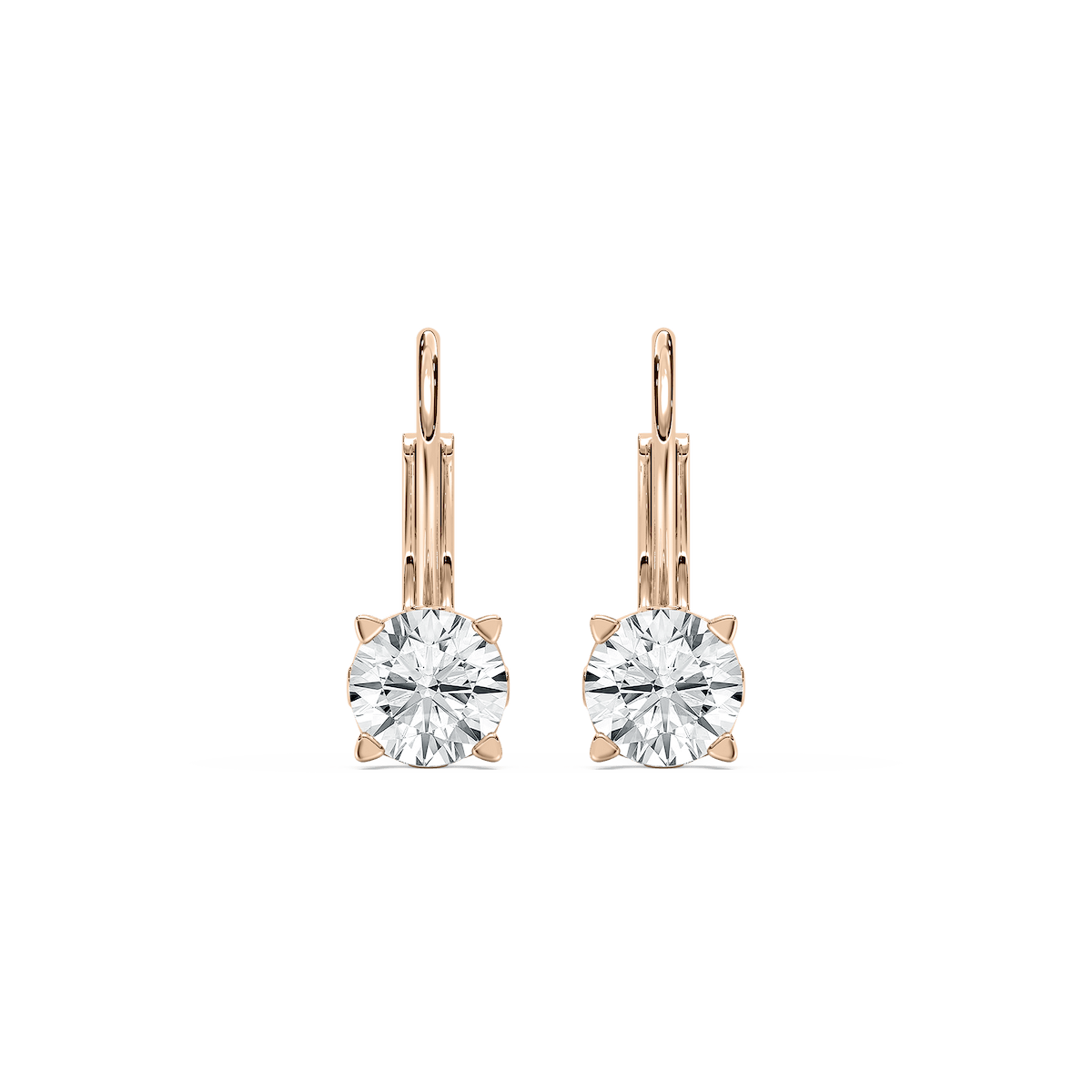 Scroll Drop Round Earrings in Rose Gold