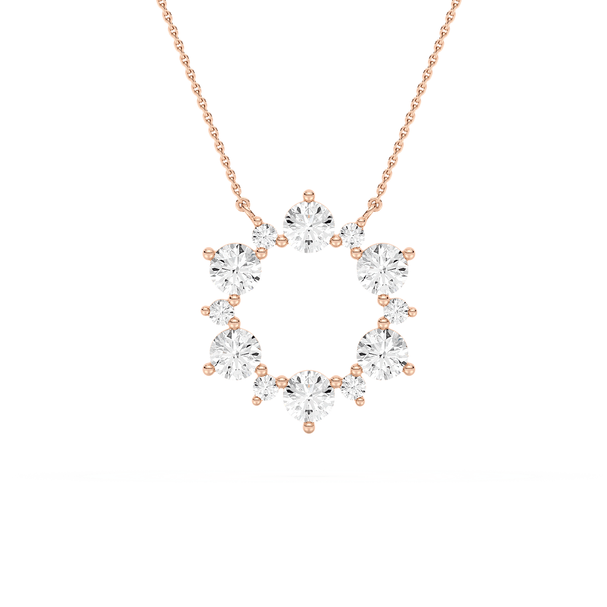 Snowflake Pendant with 0.61ctw Lab-Grown Diamonds in 14K Rose Gold