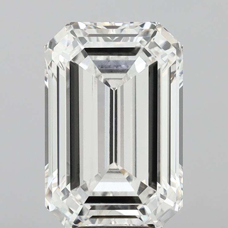 8.04 Carat Emerald Shaped, Ideal Cut, F Color, VVS2 Clarity, IGI Certified Lab Grown Diamond