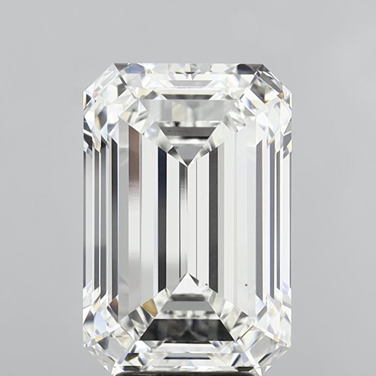 7.09 Carat Emerald Shaped, Ideal Cut, F Color, VS1 Clarity, IGI Certified Lab Grown Diamond
