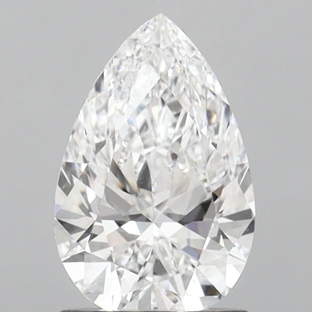 1.37 Carat Pear Shaped, Ideal Cut, D Color, VVS2 Clarity, IGI Certified Lab Grown Diamond
