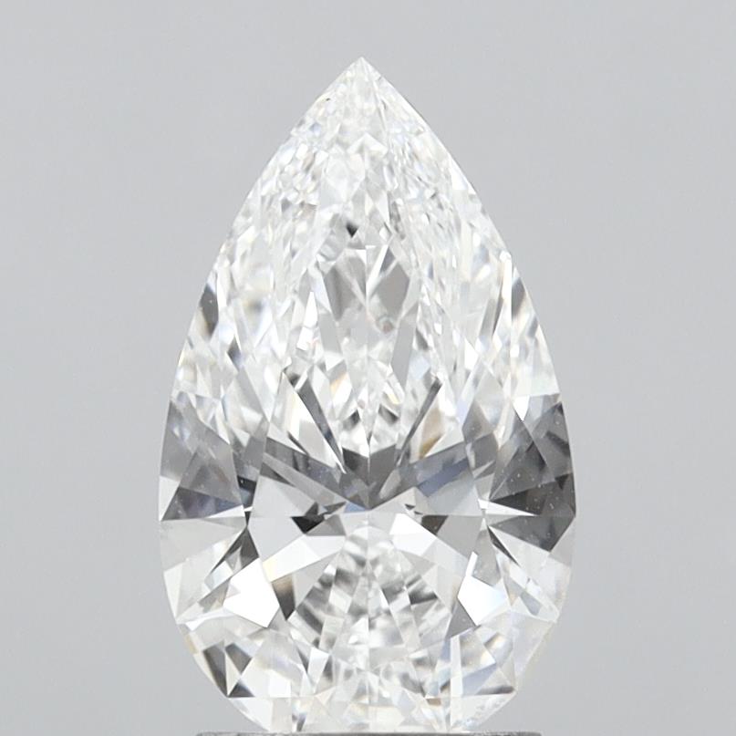 2.10 Carat Pear Shaped, Ideal Cut, D Color, VVS2 Clarity, IGI Certified Lab Grown Diamond