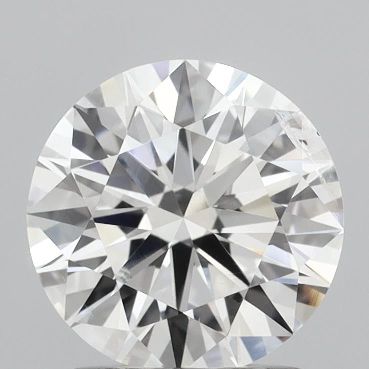 1.54 Carat Round Shaped, Ideal Cut, F Color, SI2 Clarity, IGI Certified Lab Grown Diamond