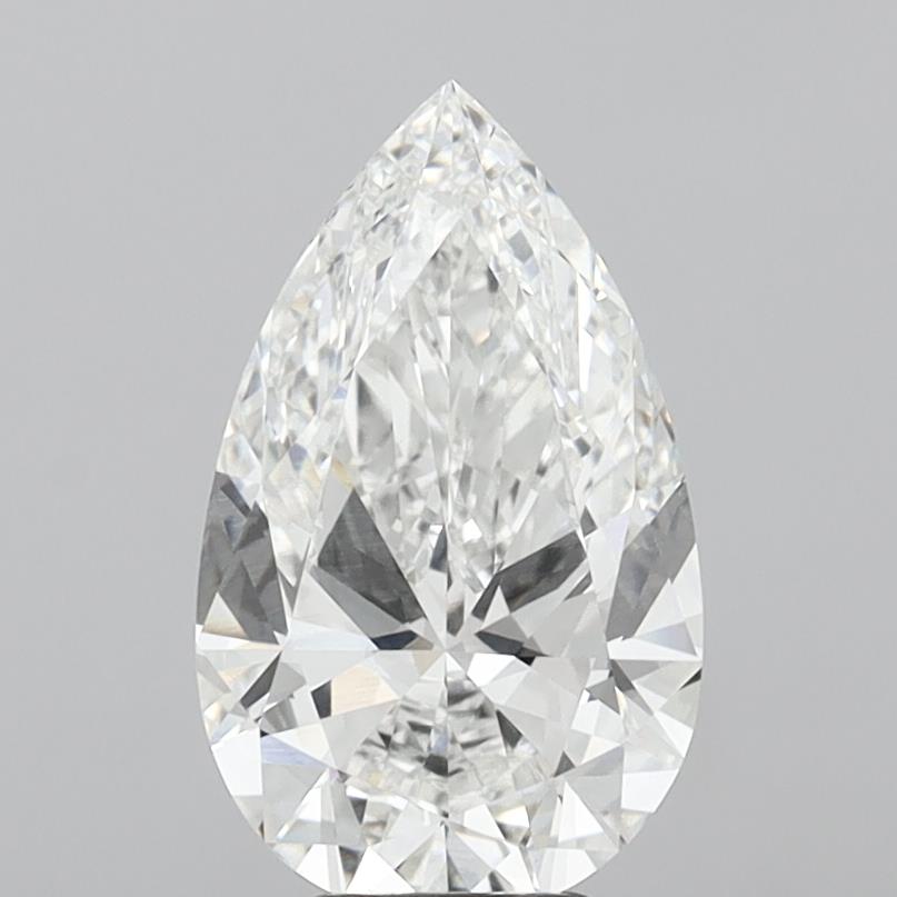 5.07 Carat Pear Shaped, Ideal Cut, F Color, VVS2 Clarity, IGI Certified Lab Grown Diamond
