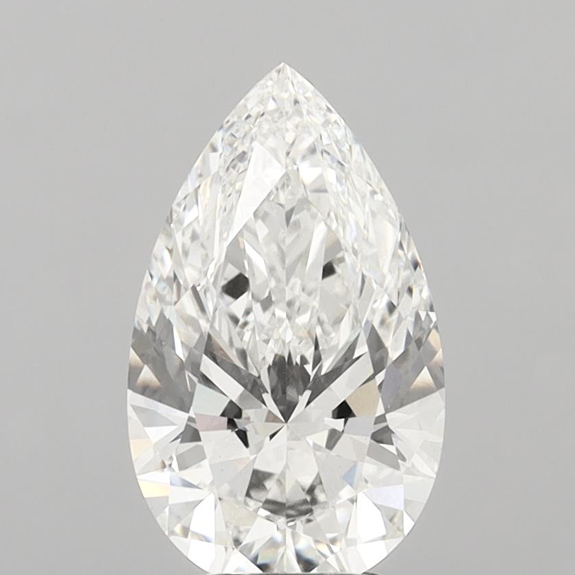 4.08 Carat Pear Shaped, Ideal Cut, F Color, VVS2 Clarity, IGI Certified Lab Grown Diamond