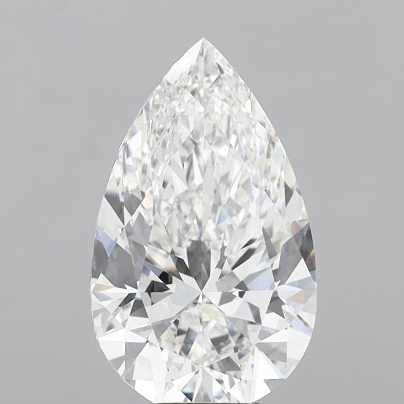 5.51 Carat Pear Shaped, Ideal Cut, E Color, VS1 Clarity, IGI Certified Lab Grown Diamond