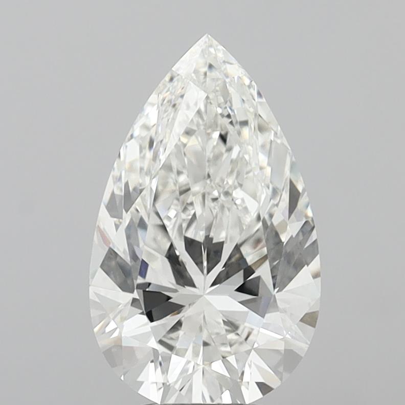 5.01 Carat Pear Shaped, Excellent Cut, F Color, VVS2 Clarity, IGI Certified Lab Grown Diamond