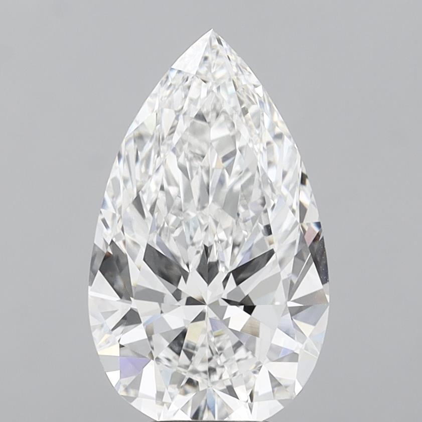 6.00 Carat Pear Shaped, Ideal Cut, E Color, VVS2 Clarity, IGI Certified Lab Grown Diamond