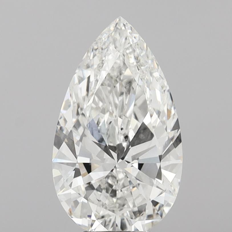 5.10 Carat Pear Shaped, Ideal Cut, F Color, VVS2 Clarity, IGI Certified Lab Grown Diamond