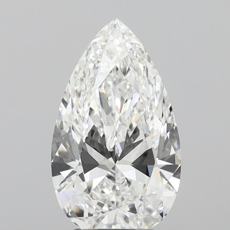 3.03 Carat Pear Shaped, Ideal Cut, E Color, VVS2 Clarity, IGI Certified Lab Grown Diamond