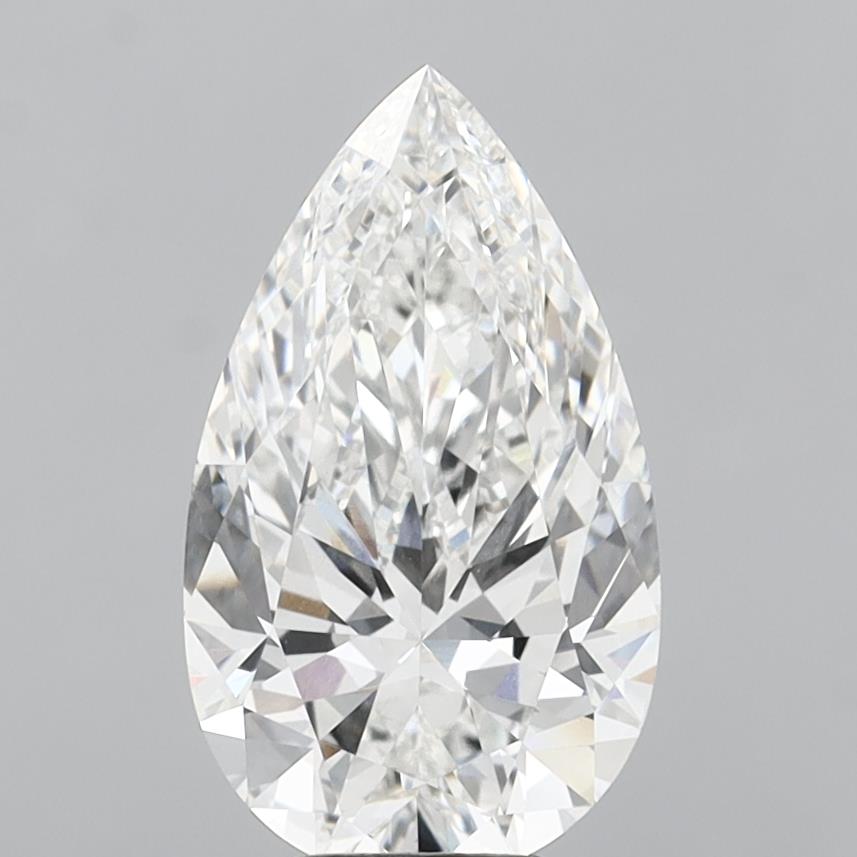 6.06 Carat Pear Shaped, Ideal Cut, F Color, VVS2 Clarity, IGI Certified Lab Grown Diamond