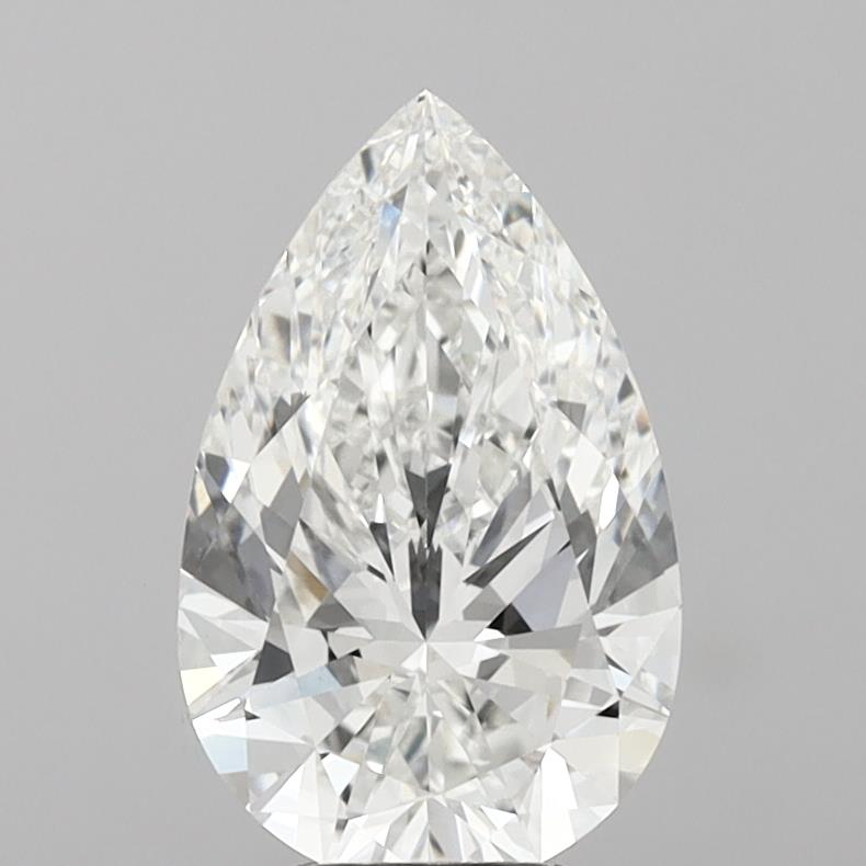 5.00 Carat Pear Shaped, Ideal Cut, F Color, VVS2 Clarity, IGI Certified Lab Grown Diamond