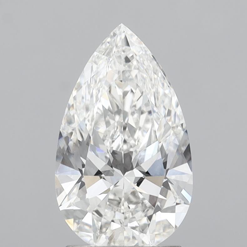 2.08 Carat Pear Shaped, Ideal Cut, E Color, VVS1 Clarity, IGI Certified Lab Grown Diamond