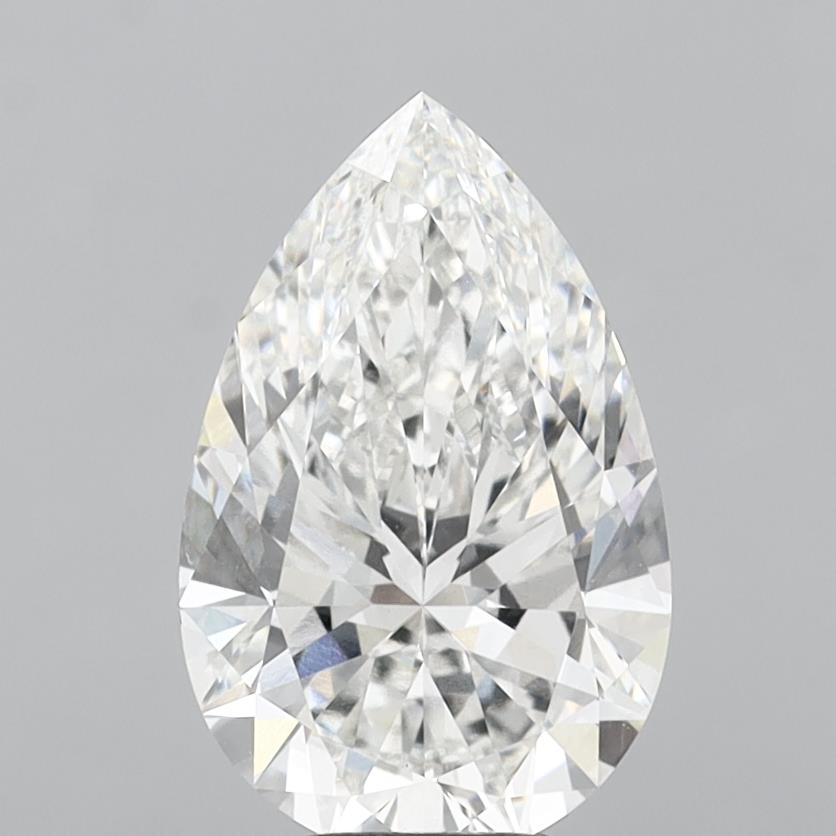 6.01 Carat Pear Shaped, Ideal Cut, F Color, VVS2 Clarity, IGI Certified Lab Grown Diamond