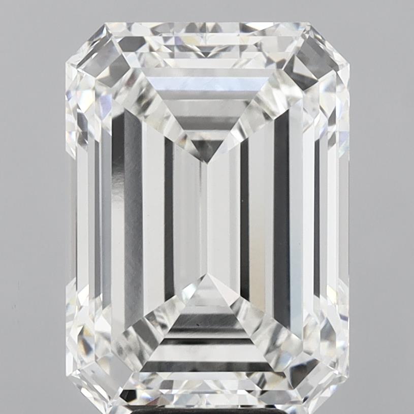 8.05 Carat Emerald Shaped, Ideal Cut, F Color, VS1 Clarity, IGI Certified Lab Grown Diamond