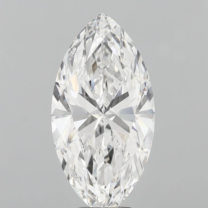 5.09 Carat Marquise Shaped, Ideal Cut, E Color, VVS2 Clarity, IGI Certified Lab Grown Diamond