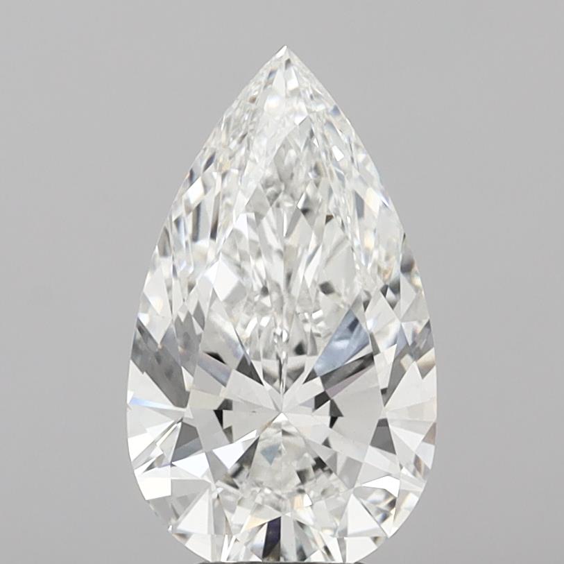 5.01 Carat Pear Shaped, Excellent Cut, F Color, VVS2 Clarity, IGI Certified Lab Grown Diamond